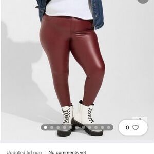 Torrid faux leather deep red leggings